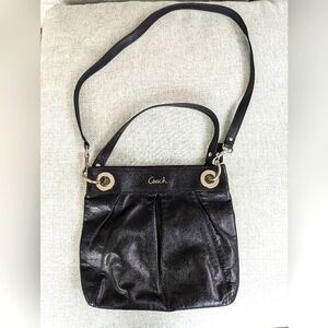 Coach Ashley Hippie Black Leather Bag F17605